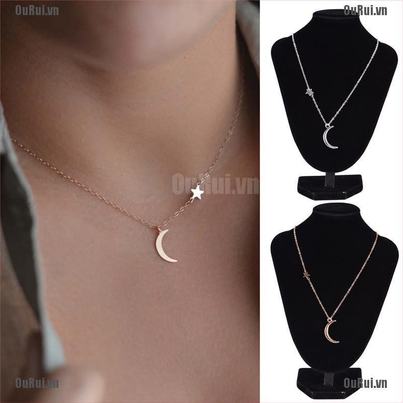 Dây Chuyền Mặt Trăng Và Ngôi Sao Độc Đáo Cho Nữ