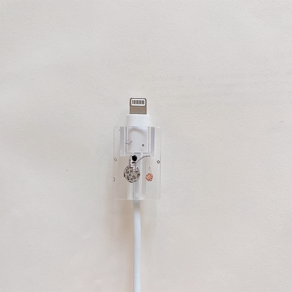 Phụ Kiện Bảo Vệ Đầu Dây Cáp Sạc Điện Thoại iphone/Android/TY-PC Trong Suốt Họa Tiết Hoạt Hình Dễ Thương