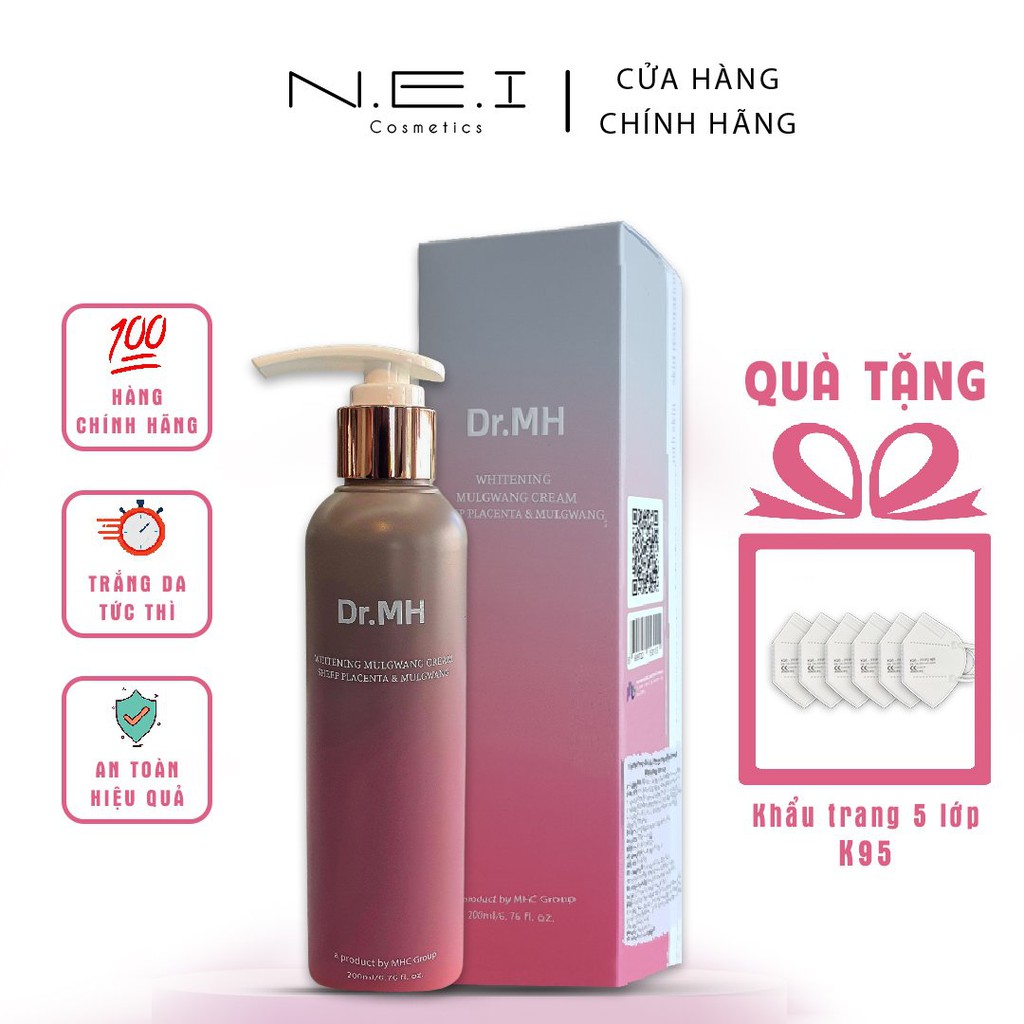 Sữa tắm trắng da, tắm trắng toàn thân DR.MH Placenta & Mulgwang Whitening Body - 200ml - hàng chính hãng