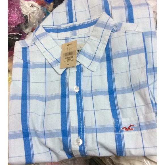Free ship  Áo sơ mi HOLLISTER Tay ngắn sọc phối 149k