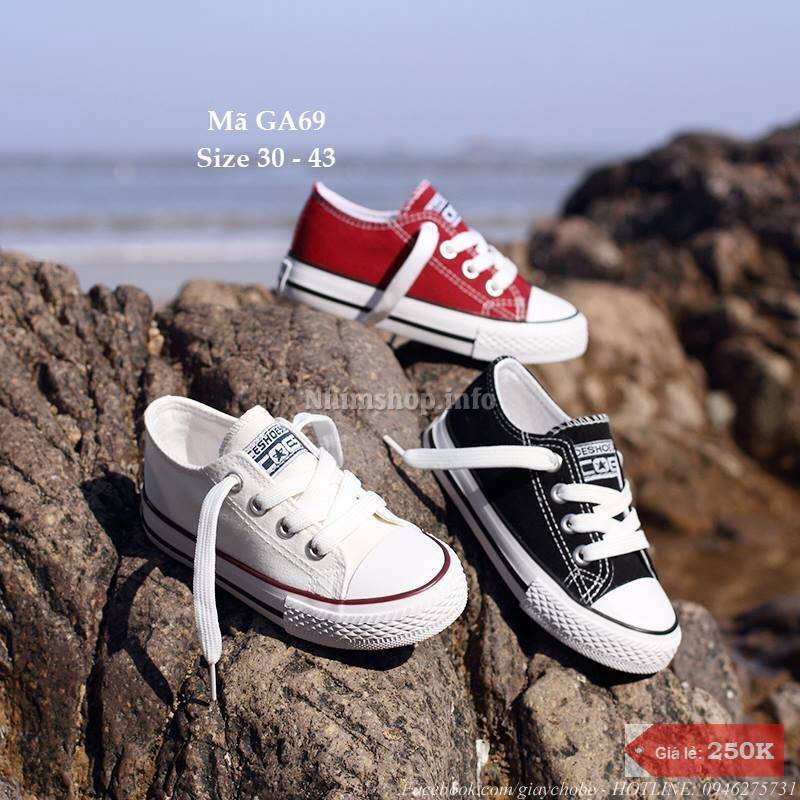 Giày Thể Thao Buộc Dây Dáng Converse Cổ Thấp GA69