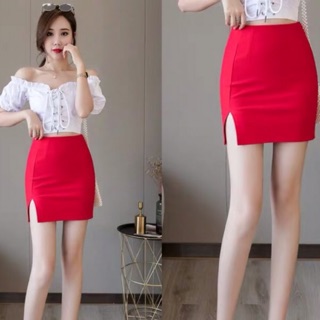 Chân váy bút chì sẻ trước dáng ngắn 40cm