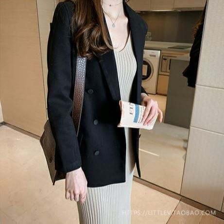 Đầm Dệt Kim Hai Dây Màu Đen Thời Trang Mùa Hè Cho Nữ