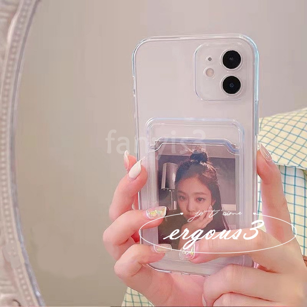 Ốp điện thoại chống sốc đựng thẻ thích hợp cho Iphone 13 12 11 Pro Max Xr Xs Max Se 2020 8 7 Plus 12 13 Mini