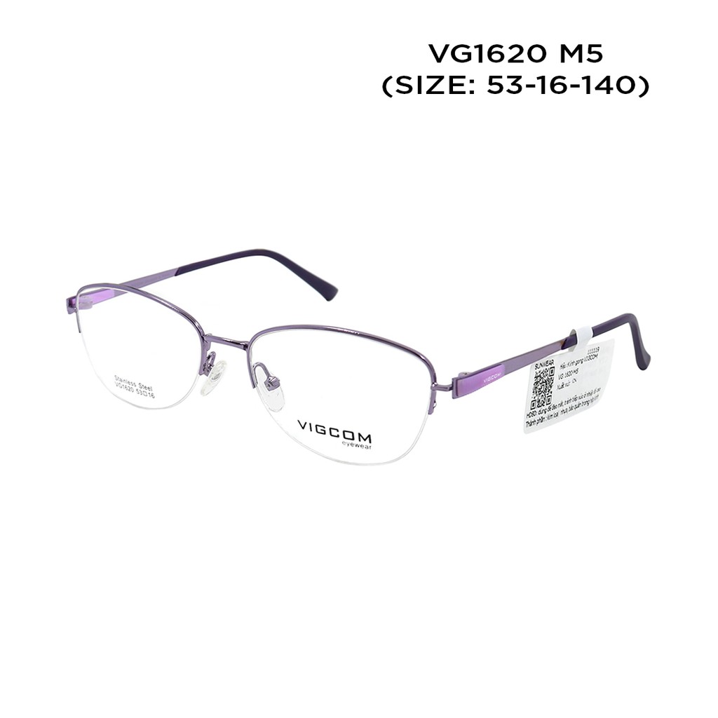 Gọng kính chính hãng nam nữ Vigcom VG1620M màu sắc thời trang ,thiết kế dễ đeo bảo vệ mắt
