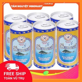 Lốc 6 Lon Nước Yến Sào Khánh Hòa Sanest Có Đường 190ml
