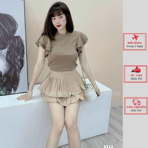 Áo len nữ tay bồng màu đen vàng nâu ulzzang Hàn Quốc thu đông