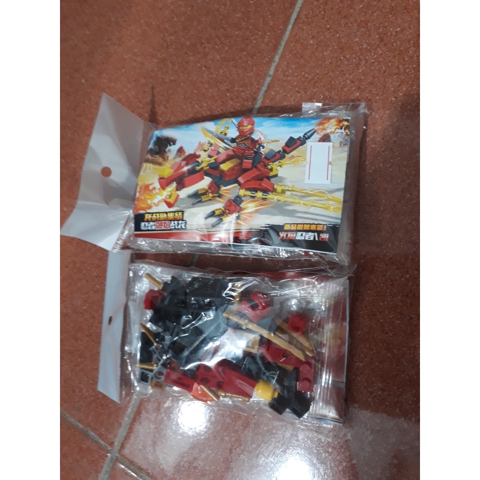 Xếp hình lego rồng kèm chiến binh ninja, mẫu xe thông minh