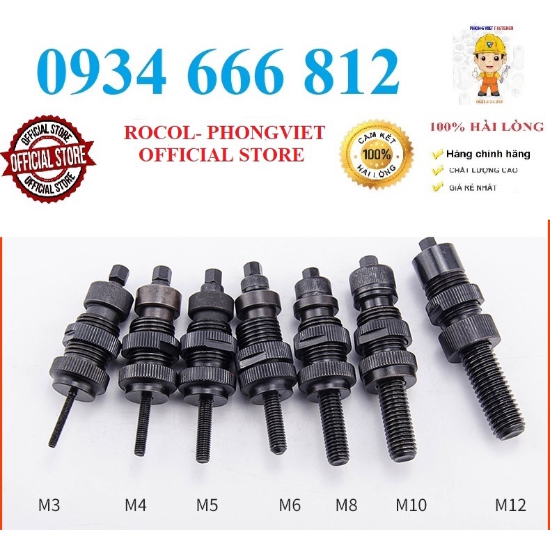 1 bộ đầu rút ốc của máy rút ốc bằng khí của ROCOL 0310 0312