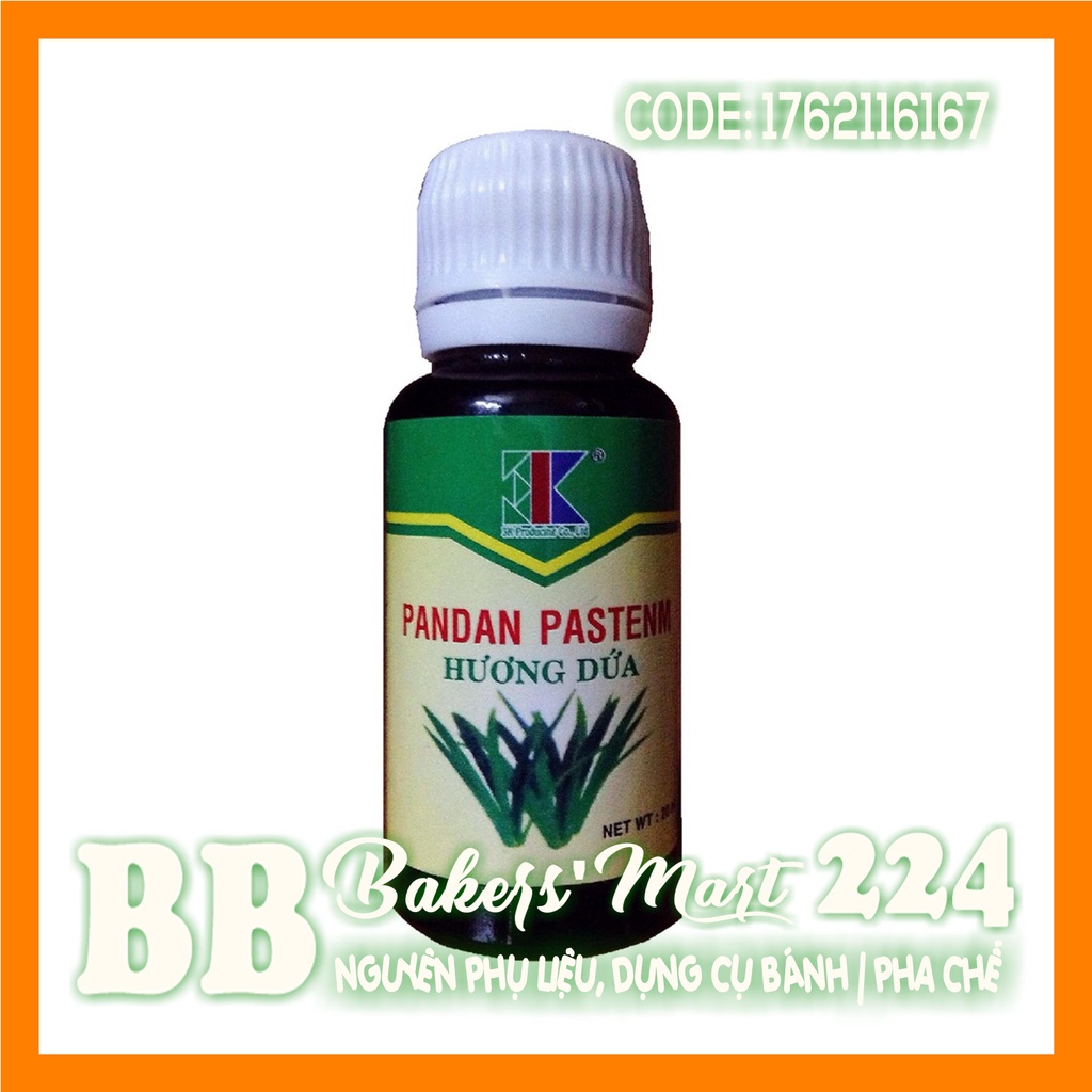 Hương mùi LÁ DỨA có màu 3K - Chai 20ml