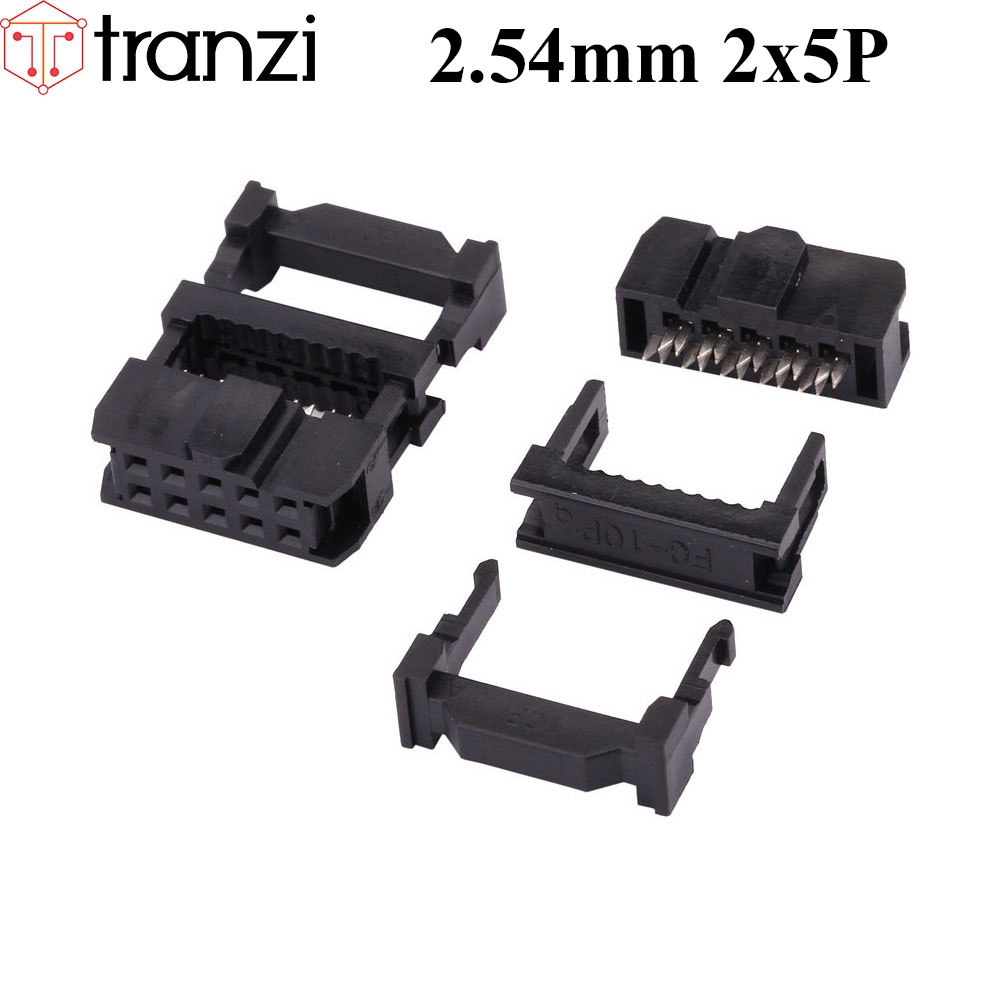 Đầu dập cáp 2.54mm IDE IDC 2x5P FC đen - túi 10 cái