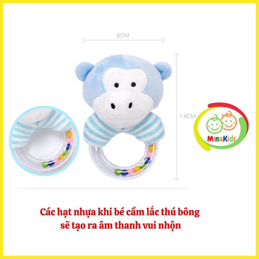 Thú Bông Cầm Tay Cho Bé Đồ Chơi Lục Lạc Xúc Xắc Bông Tập Cầm Nắm TCT20