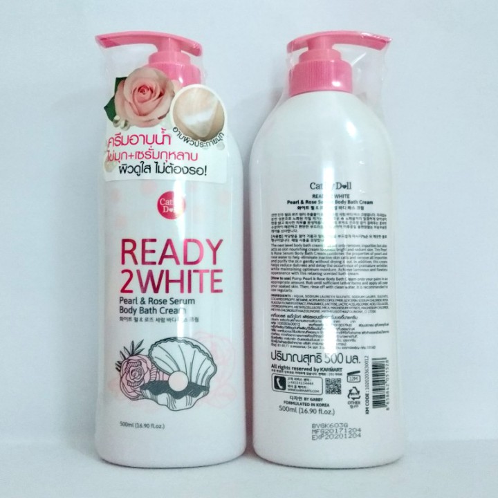 Sữa tắm trắng da Cathy Doll Ready 2 White Pearl & Rose Serum Body Bath Cream 500ml Thái Lan chính hãng