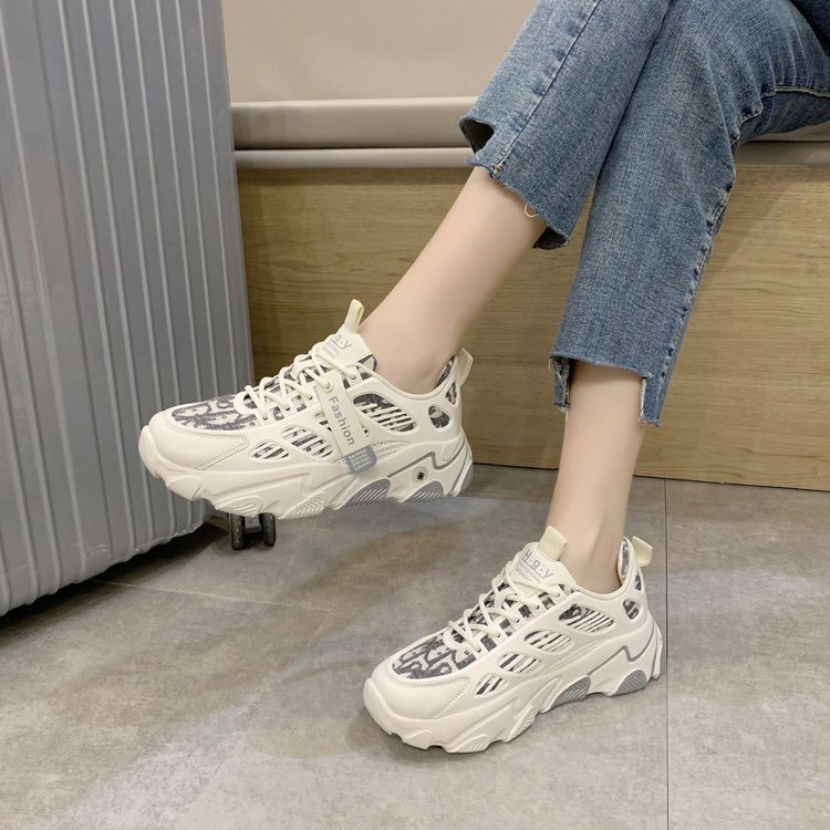 Giày thể thao nữ đế cao thấp cổ , Giày thể thao sneaker nữ GD độn đế thông hơi siêu hot trend | BigBuy360 - bigbuy360.vn
