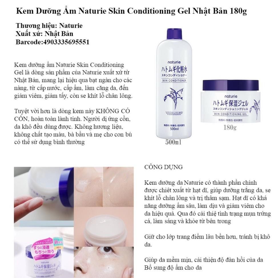 Toner Naturie ý dĩ 500ml lotion nước cân bằng da Naturie cấp ẩm dưỡng trắng | BigBuy360 - bigbuy360.vn