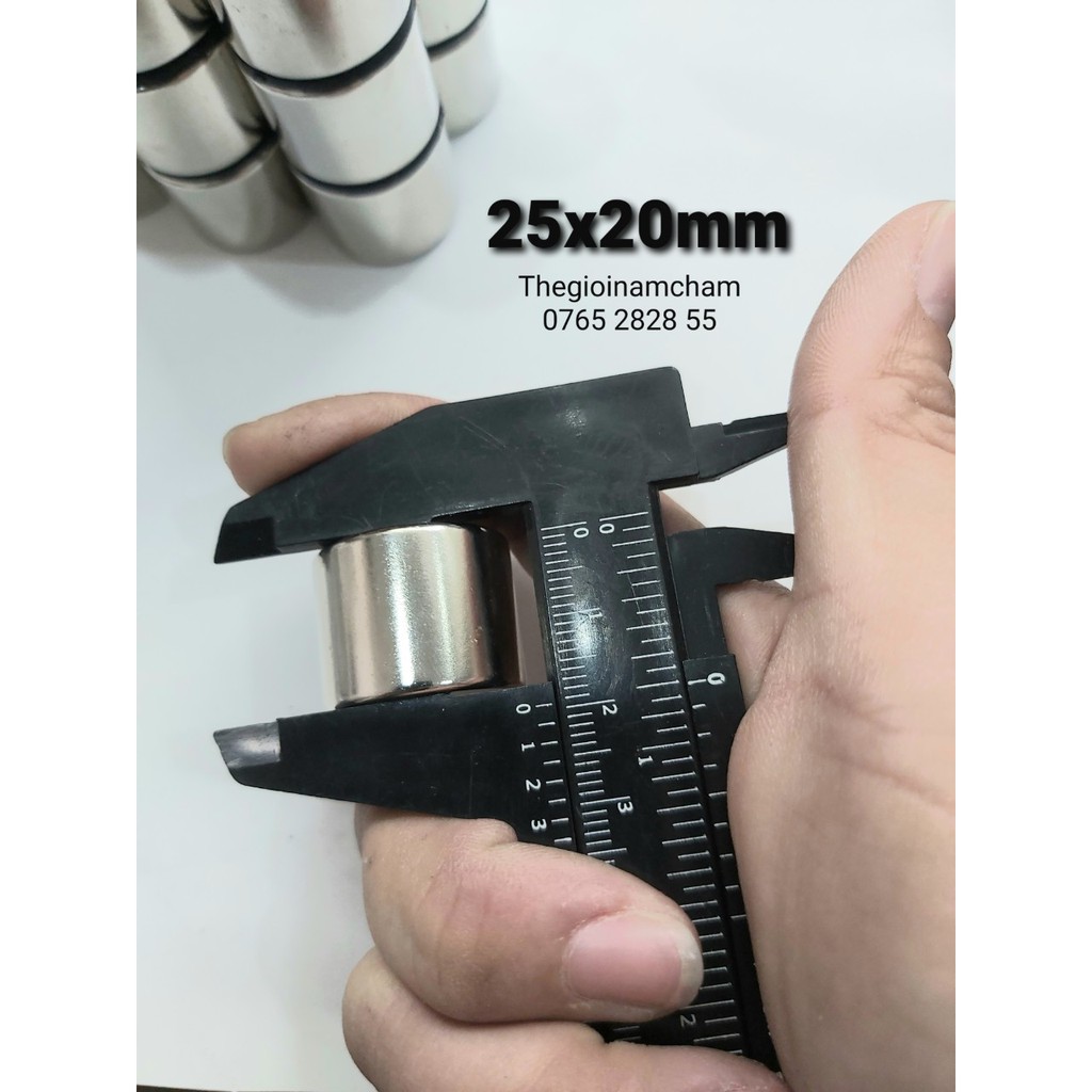 Nam châm đất hiếm viên tròn lực siêu mạnh 25x20mm