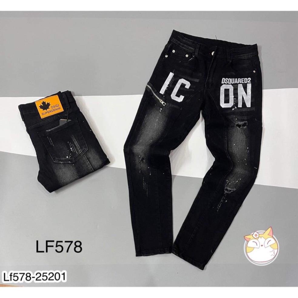 Quần bò DSQ nam - Quần Jean icon ống côn - quần bò rách dsq nam
