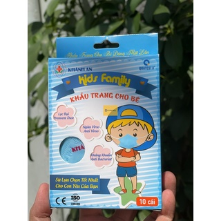Khẩu trang 3d trẻ em 1-5 tuổi khánh an kids family hộp 10 cái