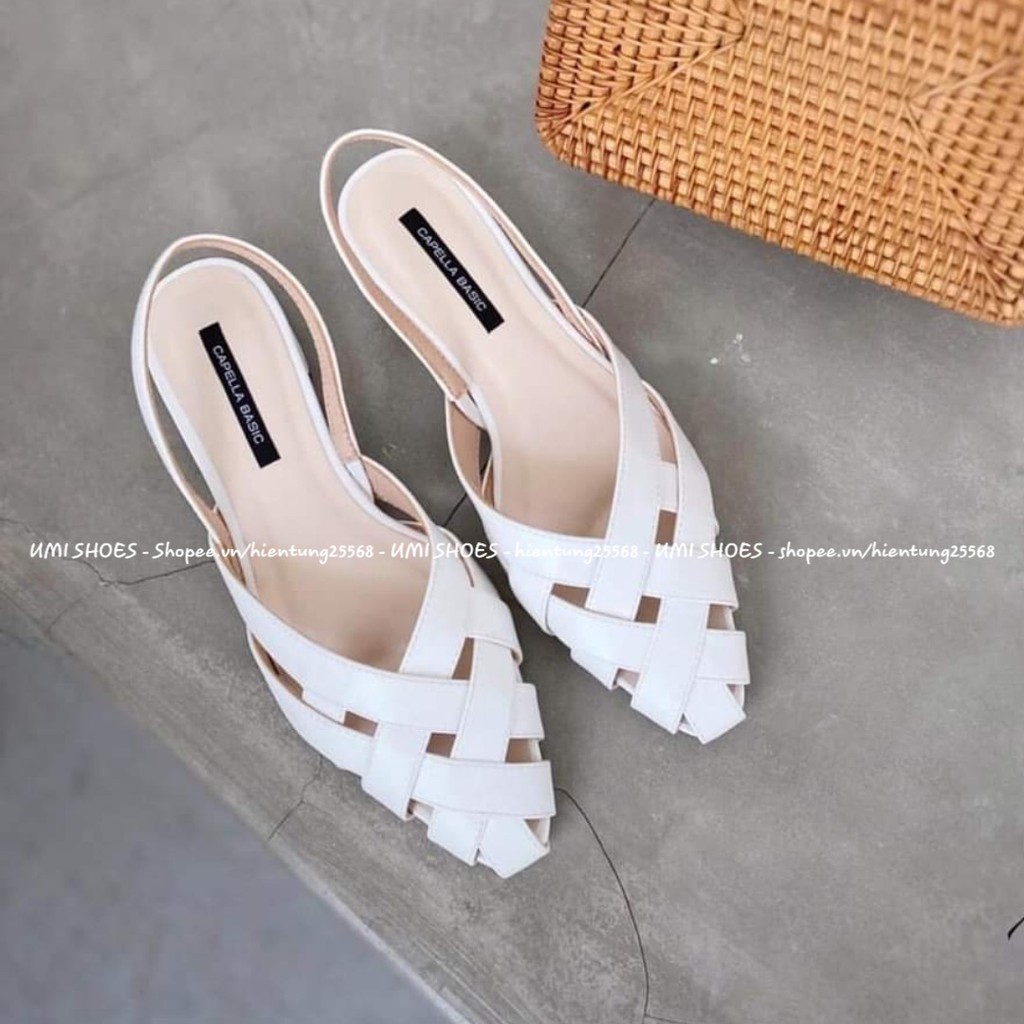 [MỚI VỀ] Sandal kín bịt mũi kiểu rọ đan đế bệt mũi nhọn đơn giản nhẹ nhàng đi làm công sở văn phòng đi chơi nữ tính đẹp