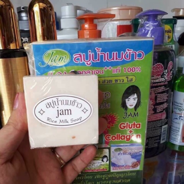 Xà phòng kích trắng cám gạo Thái Lan Jam Rice Milk Soap