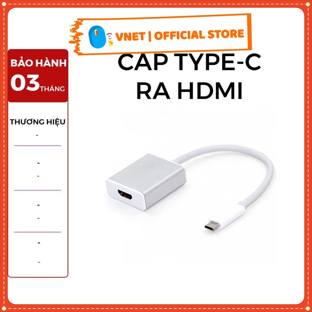 [Loại 1] Cáp chuyển Type C to HDMI Hàng Xịn