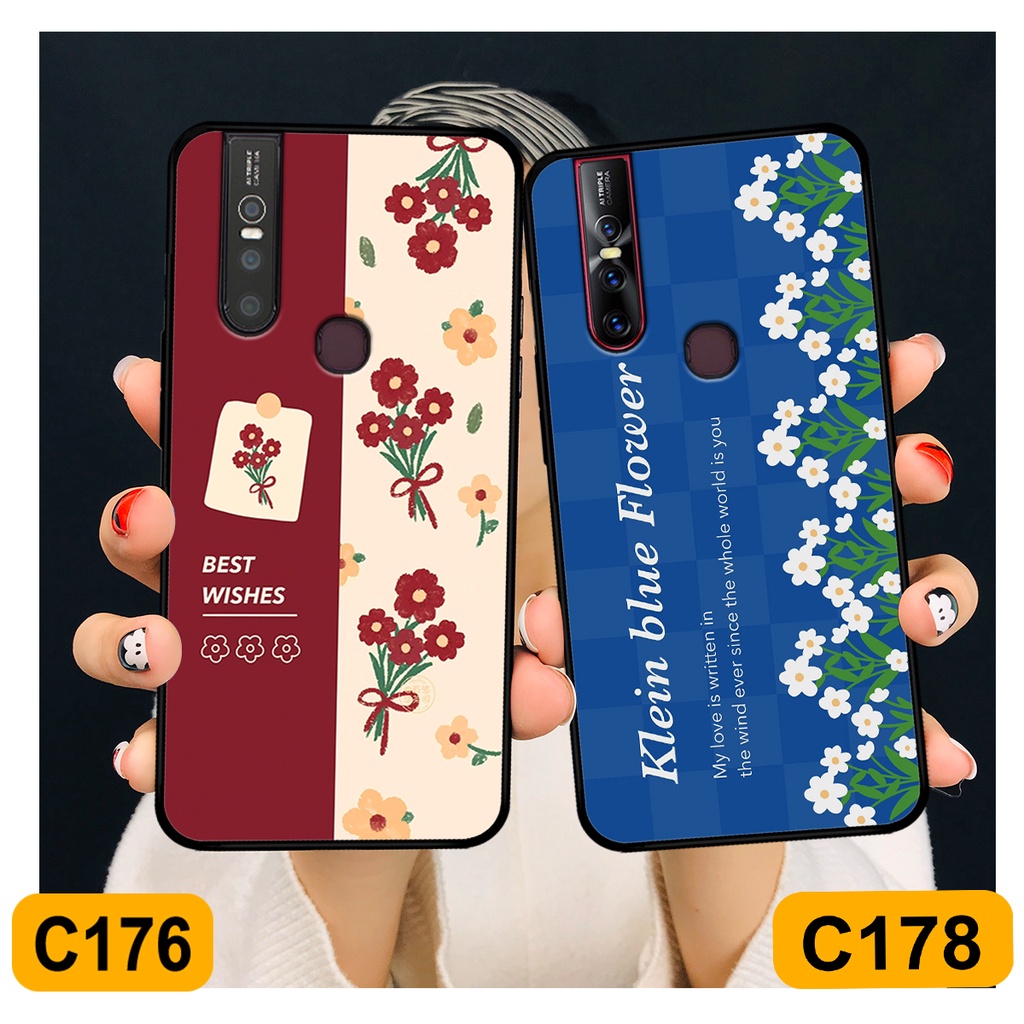 Ốp Vivo V15 / V15 Pro in hình hoa cỏ nhẹ nhàng,họa tiết caro xinh xắn.ốp lưng chống sốc
