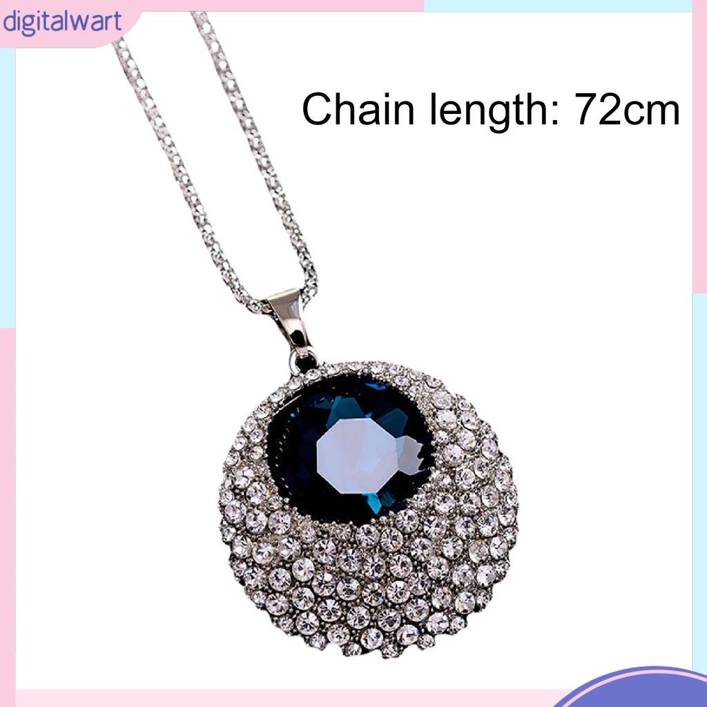 Vòng cổ dài mặt tròn đính đá phong cách vintage thời trang