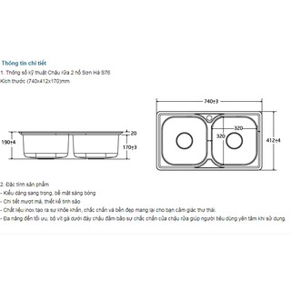 Chậu rửa bát Sơn Hà S76