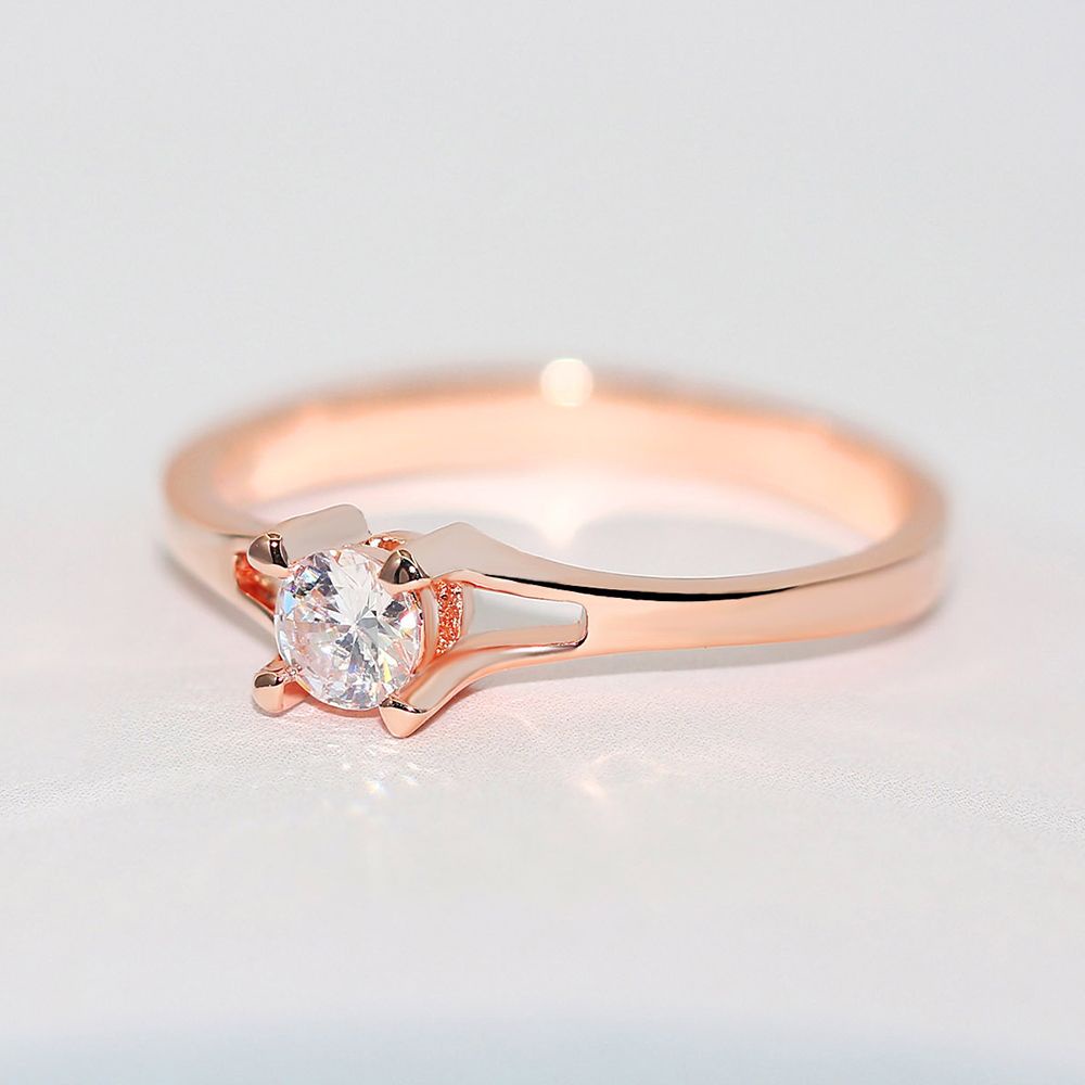 Nhẫn đính đá zircon tròn nhiều màu thời trang cổ điển kích thước 6-10 cho nữ