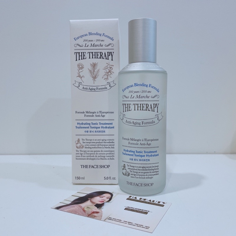 Nước hoa hồng dưỡng ẩm se khít lỗ chân lông cân bằng trẻ hóa da The Face Shop The Therapy Hydrating Tonic Treatment 150m