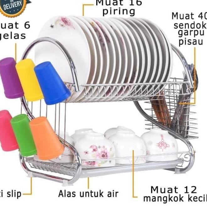 Bộ 2 Giá Đỡ Đĩa Bằng Thép Không Gỉ Chất Lượng Cao | BigBuy360 - bigbuy360.vn