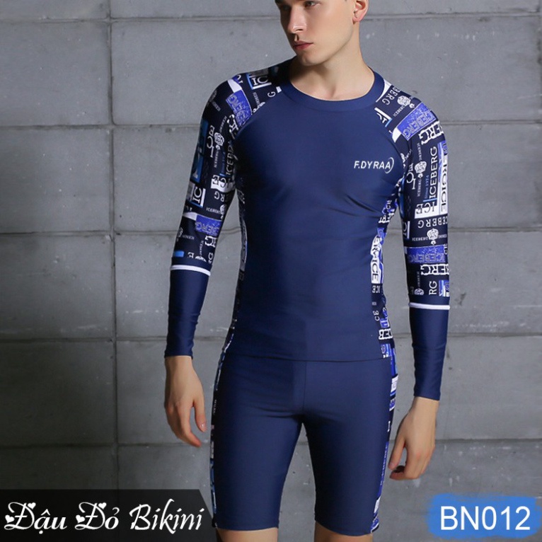 Đồ bơi cao cấp cho Nam giới, áo bơi dài tay & cộc tay cùng quần sooc đùi dài mạnh mẽ, chất thun bơi lạnh dày đẹp | BN012 | BigBuy360 - bigbuy360.vn
