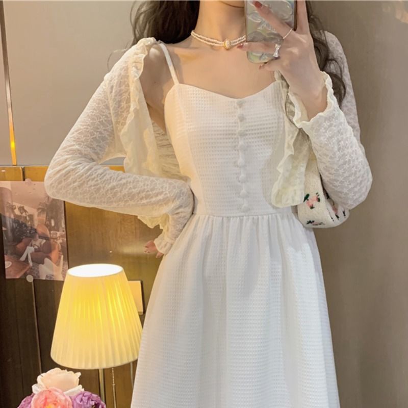 Áo Khoác cardigan Ren Mỏng Tay Dài Chống Nắng Thời Trang Mùa Hè Cho Nữ