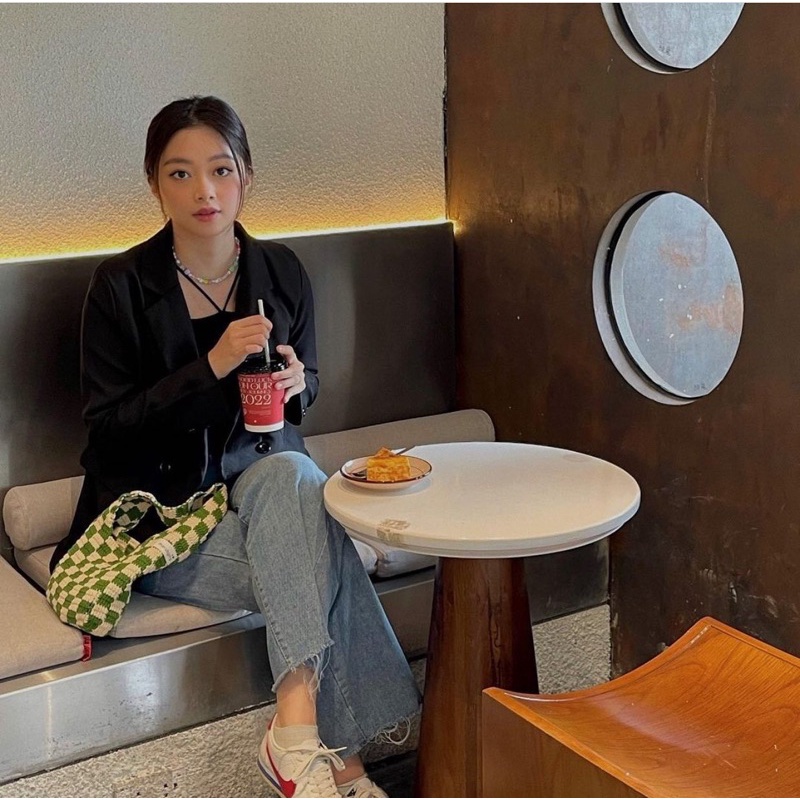 Túi đan đan móc thủ công Ô bàn cờ CheckeredBAGs