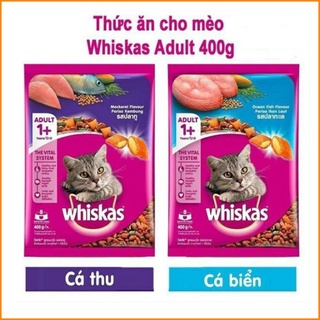Thức Ăn Hạt khô Whiskas Vị Cá Thu/ Cá Biển Cho Mèo - (Gói 400g)