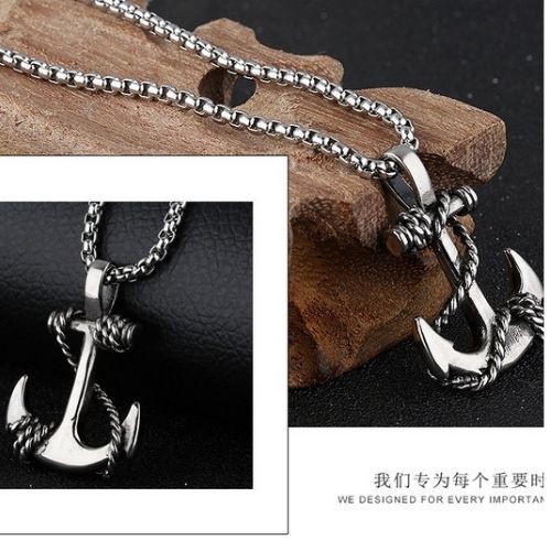 Dây chuyền vòng cổ nam cực chất hình mỏ neo đẹp thép titan không gỉ DCMN .
