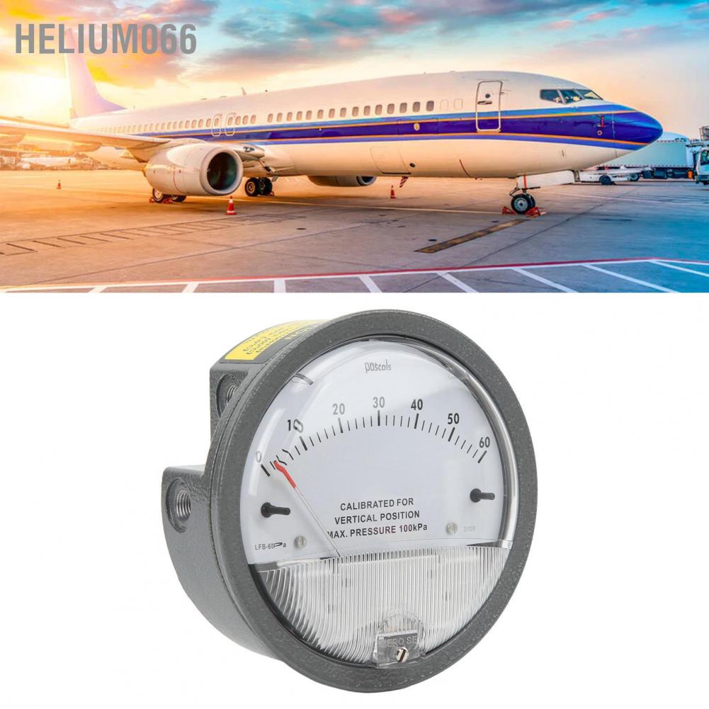 Đồng hồ đo chênh lệch áp suất Đồng hồ đo áp suất chênh lệch thông minh với con trỏ và thang Helium066