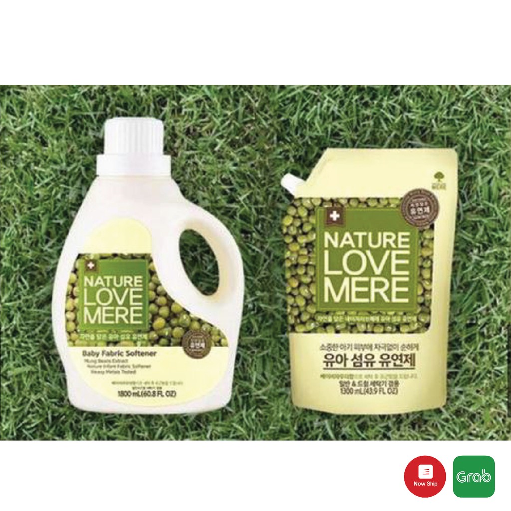 Nước xả Nature Love Mere hương đậu xanh Mungbean chai 1.8L/ túi 1.3L