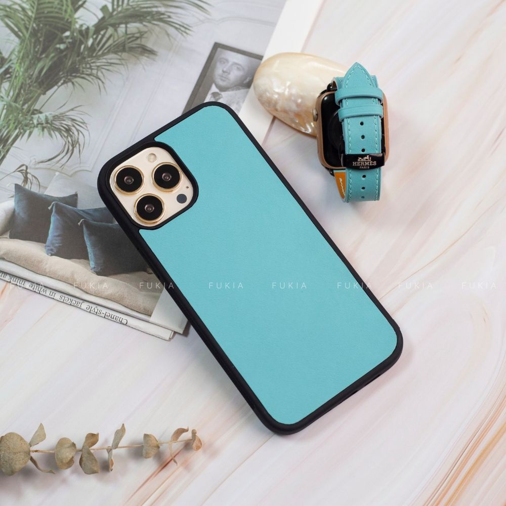 Ốp da thủ công viền đen Swift dành cho IPhone 14/14Plus/14Pro/14Promax/13/13Pro/13Promax/12/12Pro/12Promax ODTC107