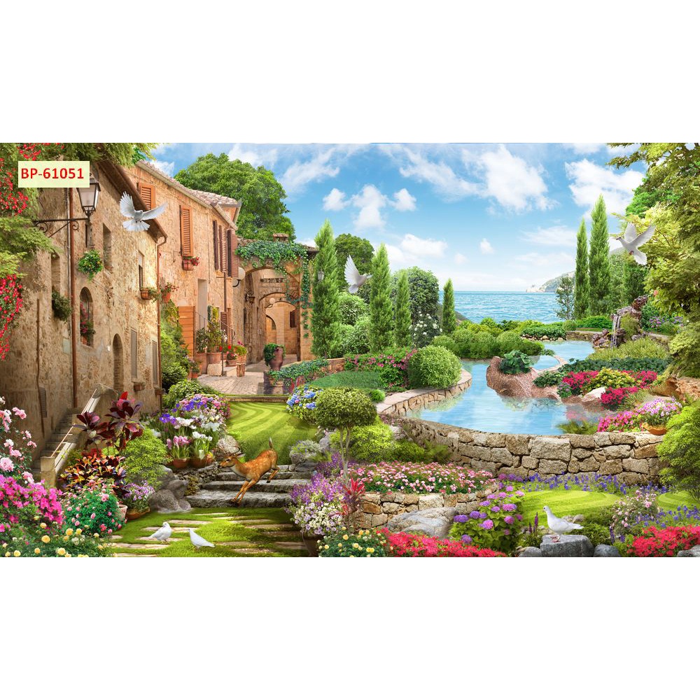 Tranh dán tường quán ăn Quán Cafe, Trà Sữa, Trang Trí Cửa Hàng