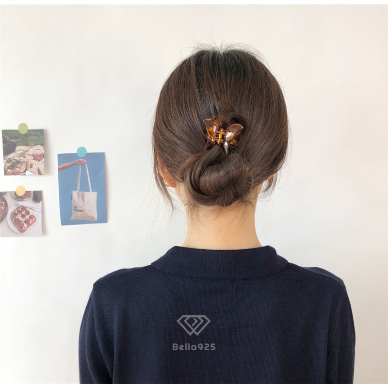 Kẹp càng cua Bella 925 cạp tóc hình bướm phong cách Hàn Quốc