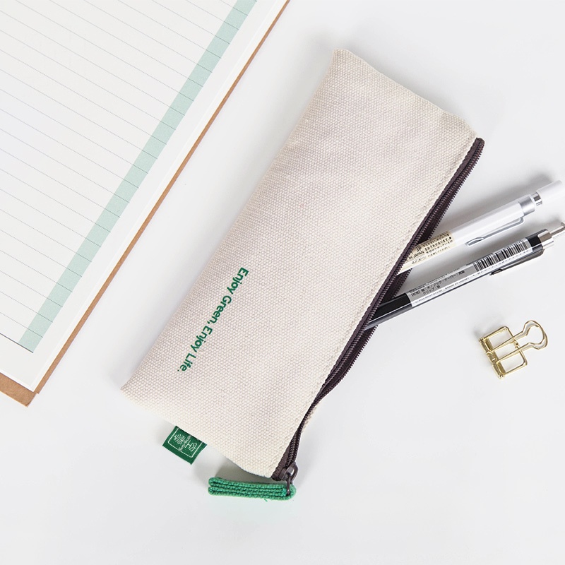 1 Túi Đựng Bút Bằng Cotton Đơn Giản Nhỏ Gọn Dành Cho Học Sinh