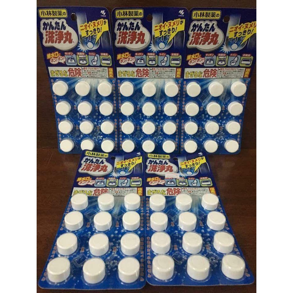 Viên Nén Sủi Kobayashi Nhật Thông Tắc Đường Ống, Bồn Rửa 12 Viên