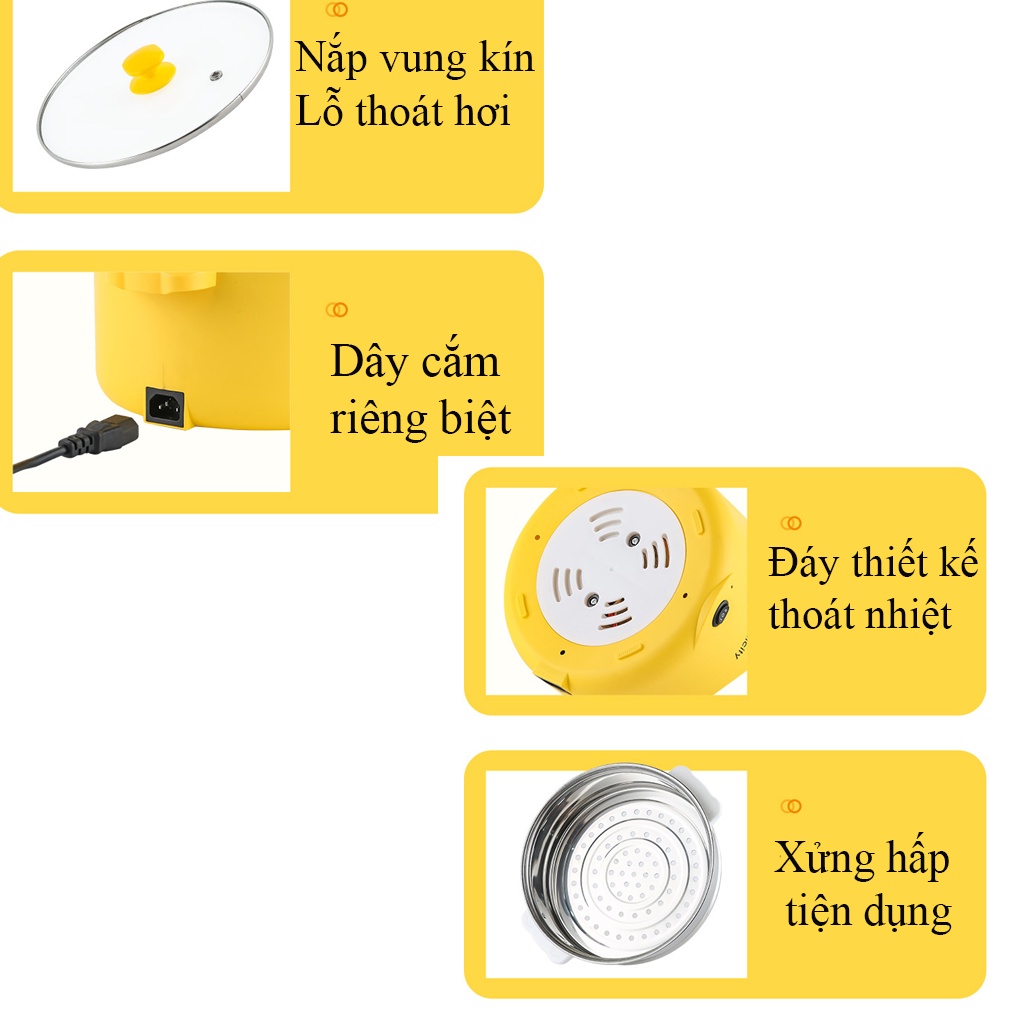 Bếp điện đa năng Simplicity dành cho gia đình lẩu,xào,chiên, lớp chống dính cao cấp, dung tích 2,7-3,2L tiện dụng