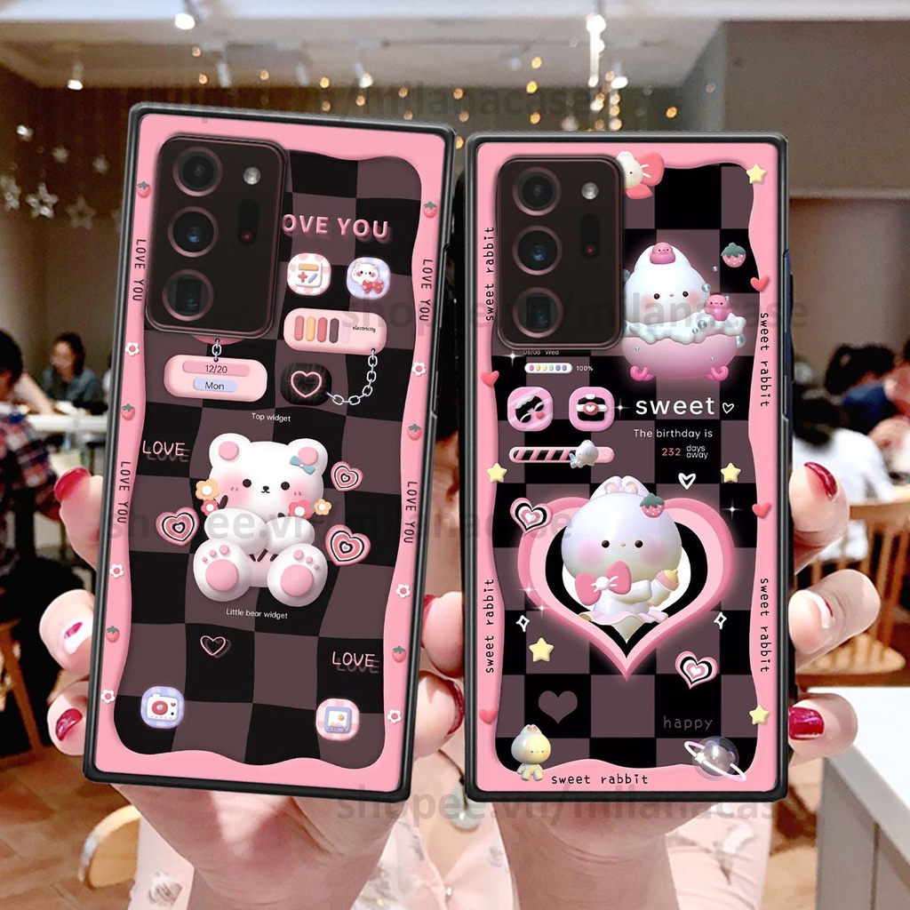 Ốp Samsung Note 20 Ultra hình đồng hồ icon gấu mèo cute cực dễ thương ngộ nghĩnh