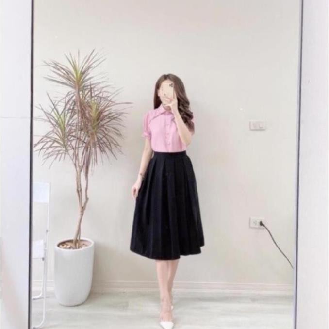 Chân váy công sở dài xếp ly dáng xòe siêu Hot_M450 | BigBuy360 - bigbuy360.vn