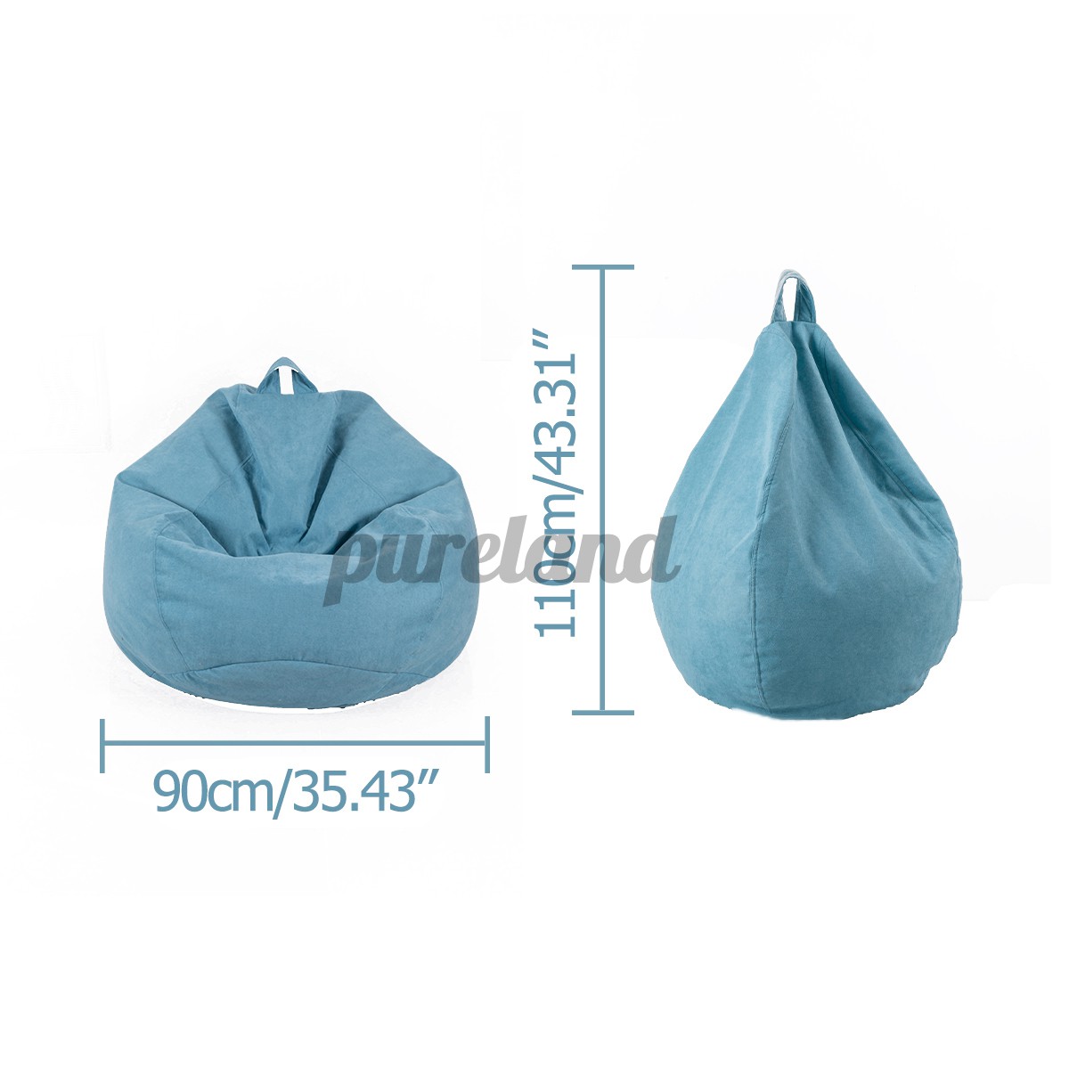 Bean Bag Cover Ghế lười dùng trong nhà mềm mại cho người lớn 90cmx110cm