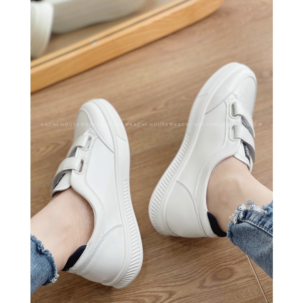 Giày thể thao sneaker nữ basic gót đen quai dán mẫu MM2206 – Kachi House