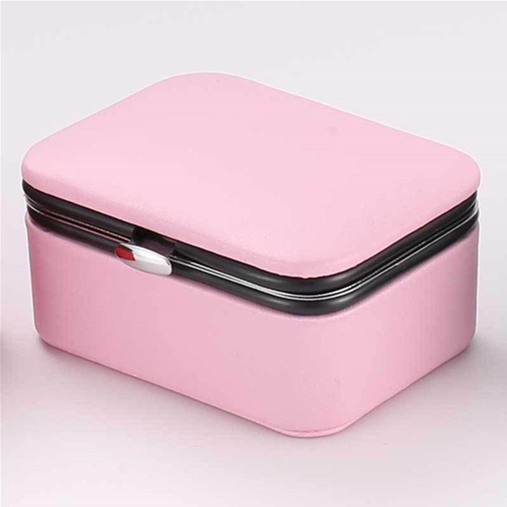 Moilyvn Hộp Đựng Trang Sức Di Động Tinh Tế Tích Hợp Flannel Có Gương Trang Điểm