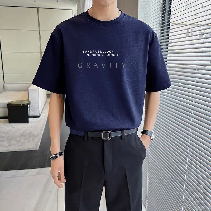 Áo thun unisex tay lỡ nam nữ GRAVITY màu xanh đen - Giá sỉ Unisex